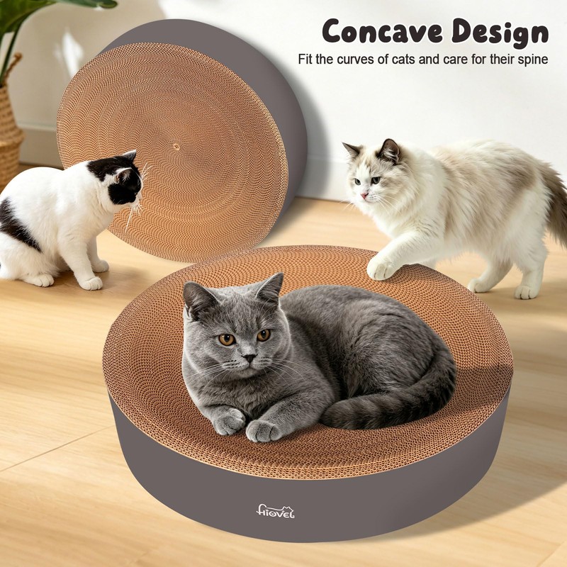 2 in 1 Round Cat Scratching Board, Cardboard Cat Scratcher