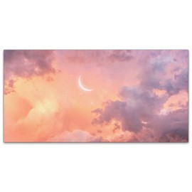 Fluorescent Light Covers for Classroom Kitchen Office Ceiling Decorations Moon Pink Sky Clouds Decorative Ceiling Light Covers 2'x4' Fluorescent Light Filter