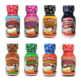 ASS KICKIN' Premium Hot Sauce Travel Size Mini Bottles - 8 Pack Gift Set With .75 oz Bottles - Perfect Christmas Gifts for Hot Sauce Fans