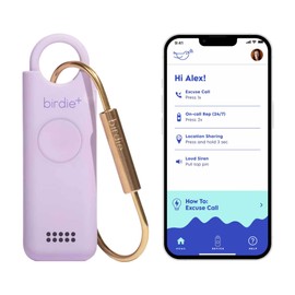 She’s Birdie - Birdie+ Smart Personal Safety Alarm for Women by Women–Loud Siren, Key Chain, 24/7 Live Rep, Emergency Alerts, Bluetooth Connection - 3 Month App Subscription Included (Lavender)