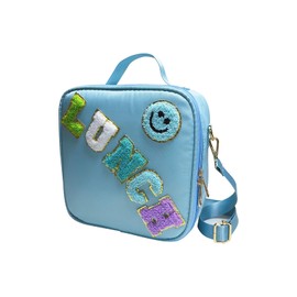 Insulated Teen Lunch Bag With Adjustable Shoulder Strap Lunch Box Kids For Girls Women Boys Nylon Lunch box Bags For School Work Picnic（Blue）