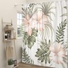 Caheansi Tropical Plants Shower Curtain, Vintage Sage Green Palm Leaves
