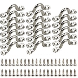 YUACT Eye Strap Fixing Plate Eye Plate Hook Deck Loop Pad Eye Plate Hardware Kayak Set of 20 (40 Screws Included)