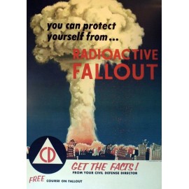 5x7 Vintage Nuclear Bomb Civil Defense PHOTO Survive Atomic Blast Mushroom Cloud