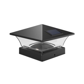 Davinci Lighting Classic Solar Outdoor Post Cap Lights - 4x4 5x5 6x6 - Bright LED Light for Fence Deck Garden or Patio Posts - Slate Black (1 Pack)