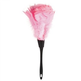 5 Color Soft Turkey Feather Dusting Brush with Black Handle Car Cleaning Tools for Home Furniture(Pink)