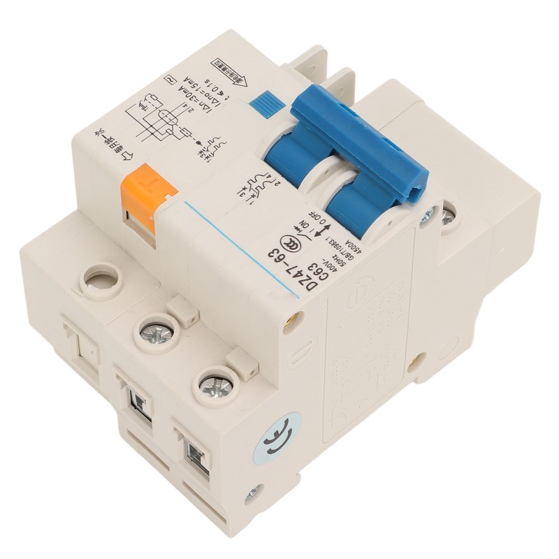 63A Circuit Breaker 2P Leakage Protection Air Switch DIN Rail