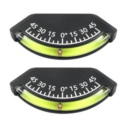 RQG 2 Pack Brass Offroad Inclinometer, High Definition Small RV Level, Boat Angle Finder Slope Indicator Camper Level Gauge, for Tractor Trailer RV Offroad Accessories 4x4