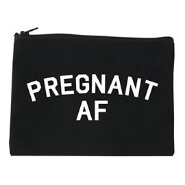 FASHIONISGREAT Pregnant AF Mom Cosmetic Makeup Bag Black Medium