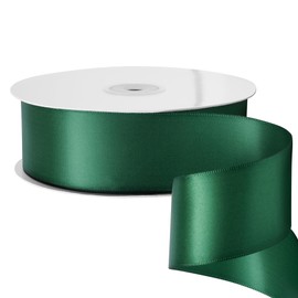 LIUYAXI Forest Green Stain Ribbon, 2" X Continuous 50 Yards, Double Faced Fabric Ribbon Use for Bows Bouquet,Christmas Gift Wrapping,Floral Arrangement