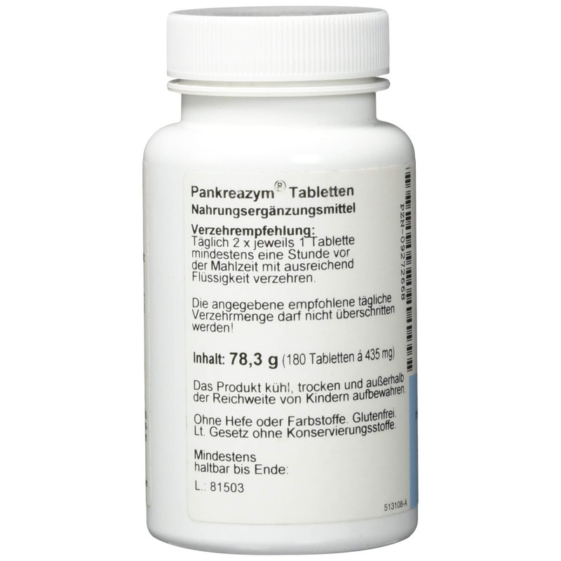 Pancreazym Tablets, 180 Tablets (78.3 g)