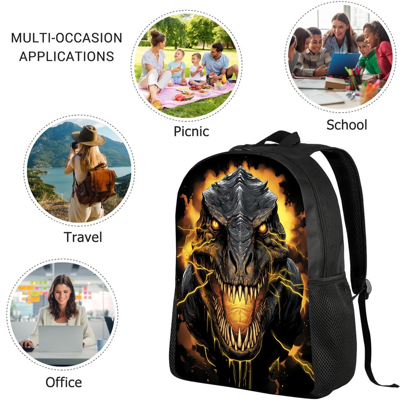 Huke Dinosaur Backpack for Kids Boys Girls, Cool Dino Backpack,