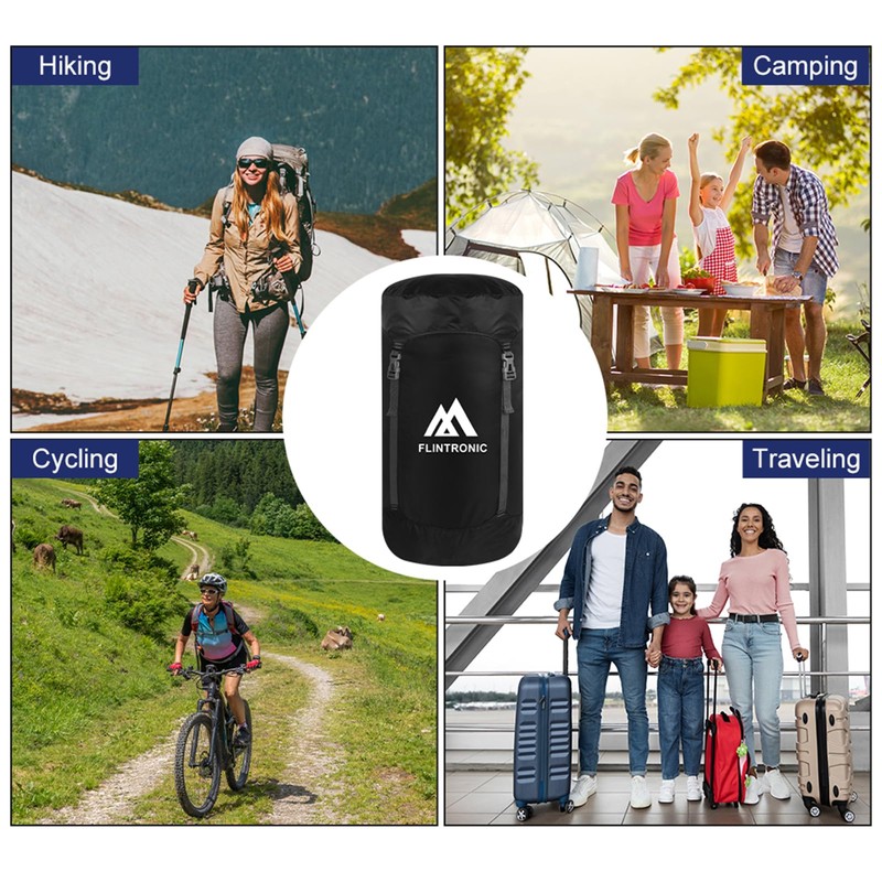 Flintronic Compression Stuff Sack, 25L, Lightweight Water Resistant Compact Stuff