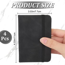 craspire 4Pcs Hardcover Wildleder Tasche Notebook 4,33 x 3 Zoll kleine Notizbuch Journale A7 Mini Notizblock winzige gefüttert Journal Notebook für Büro nach Hause Schule Schreibwaren schwarz