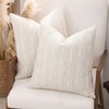 Boho Jacquard Throw Pillow Covers 18x18 Set of 2 Beige