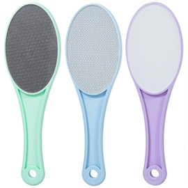 Beomeen 3 Pack Nano Glass Foot File Callus Remover for Feet, Double Sided Foot Scrubber, Dead Skin Remover, Hygienic Pedicure Tool, Hair Eraser for Softer and Smoother Feet and Hands,Green Blue Purple