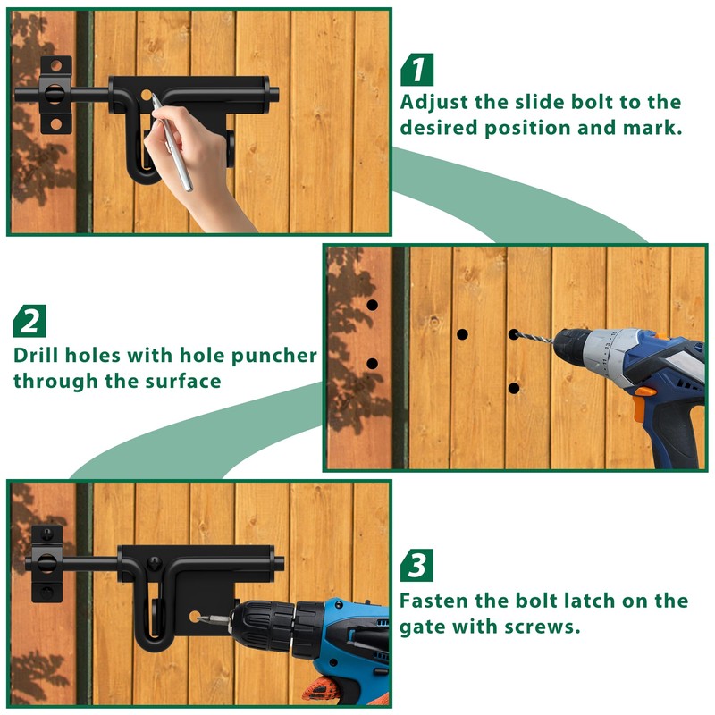 URDOGSL Heavy Duty Gate Latch with Padlock Hole Metal Thickened