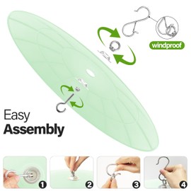 andergi 19.25-Inch Extra Large Squirrel Baffle,Hummingbird Feeder Shade Dome Cover, Bird Feeder Rain Guard, Hanging Squirrel Proof for Shepherd's Hook Outdoors(Grass Green) 2 Pack