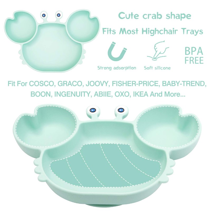 Silicone Suction Plate for Toddlers with Fork Spoon Set -