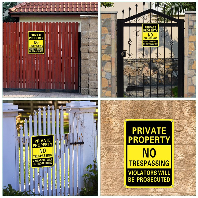 100 Pcs Private Property No Trespassing Sign 7 x 10
