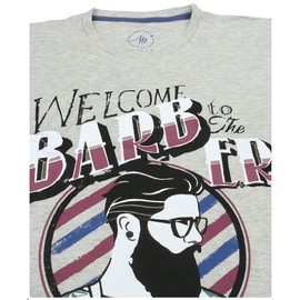 Label Cutters Mens Pyjamas Barber Shop Long Sleeve Long Night WEAR Set S M L XL XXL XXXL (Barber Shop - L) Grey