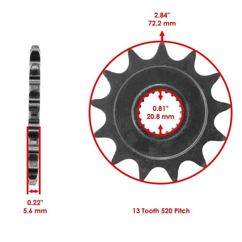 Caltric Red Drive Chain And Sprocket Kit for Yamaha YZ250F