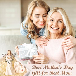 Vofstand Best Mom Ever Figurines - Mothers Day Unique Gifts for Mom from Daughter Son Birthday Gifts for Mother Sculpted Hand-Painted Figurine Birthday Christmas