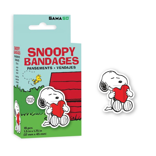 GAMAGO Peanuts Snoopy Adhesive Bandages - Set of 18 Individually