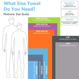 flintronic Microfibre Towel, Microfibre Travel Towel, Travel Towel Lightweight Absorbent, Ultra-lightweight & Fast Drying, Swimming Towel and Beach Towel for Sports, Gym, Yoga, Camping & Backpacking