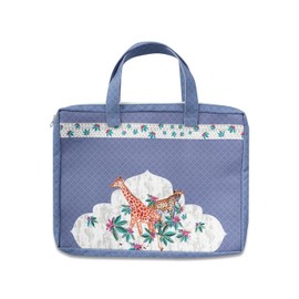 Pinaken Handcrafted Vegan Leather Laptop Sleeve Bag For Women Savana Grassland Printed Handmade Casual Trendy Bag