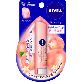 [Set of 2] Nivea Flavor Lip, Delicious Drop, Peach Scent, 0.1 oz (3.5 g)