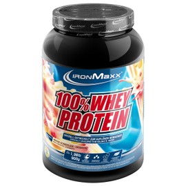 IronMaxx 100% Whey Protein Pulver - Erdbeere Weiße Schokolade 900g Dose | zuckerreduziertes, wasserlösliches Eiweißpulver aus Molkenprotein | viele verschiedene Geschmacksrichtungen