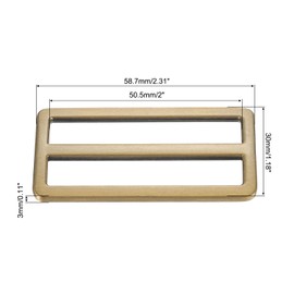 PATIKIL 1.5 Inch Tri-Glide Slide Buttons, 10 Pack Adjustable Buckle Webbing Strap Fastener for Backpack Bag Belt, Brass