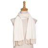 DonDon Women's Scarf, Plain, Soft, 185 x 65 cm, cream,