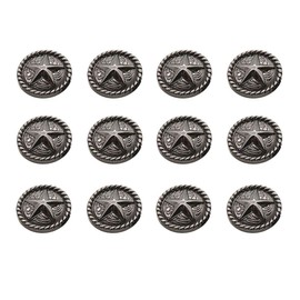 RECHERE 12 botones de metal con forma de estrella para manualidades y adornos de costura (negro pistola, 18 mm)