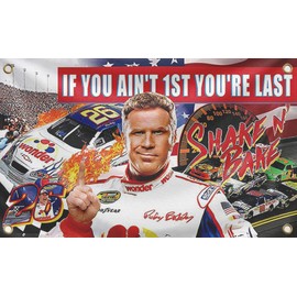 If You Ain't 1st First You're Last Flag 3x5 Feet with 4 Brass Grommets - Ricky Bobby Cool Tapestry Man Cave Wall Decor for College Dorm Room - Motivational Inspirational Office Banner