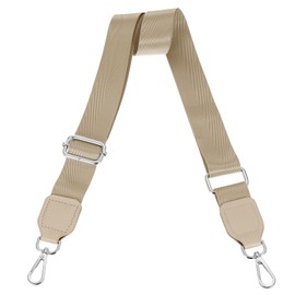sourcing map Wide Shoulder Strap, 3.8cm Adjustable Purse Strap Replacement Crossbody Strap for Shoulder Bag Handbag, Khaki, Silver Square Mouth Buckle