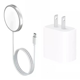 MR. GADGETS 2 En 1 Adaptador De Corriente 20W, Cargador Inalambrico Magnetico Carga Inalambrica Rápida 15W, Tecnología Qi, Carga Magnetica para...    