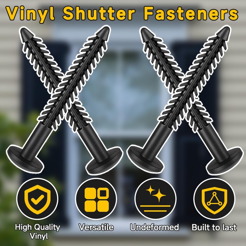 38 Pack Vinyl Shutter Fasteners for Windows Outside, Plastic Shutter