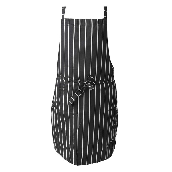 IBEX Polycotton Stripe Butcher Bib Apron - No Pocket, Professional
