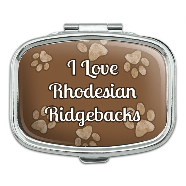 Rectangle Pill Case Trinket Gift Box I Love Heart Dogs N-R - Rhodesian Ridgebacks
