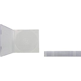 (5) CD Jewel Boxes - Ultra Thin 5.2mm - Clear with Built-In Frosted Clear Tray #CDBR52
