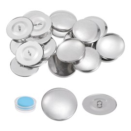 HARFINGTON 10 Sets Self Cover Button Kit 60L 1.5" 38mm with Wire Backs Aluminum Buttons to Cover Fabric Button Maker Covered Buttons Kit with Tools for DIY Cloth Home Decor Sewing