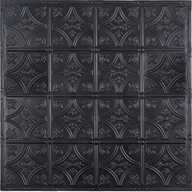 Holydecot Tin Wall Tiles 24x24 Nail-Up, Stair Risers, Metal Ceiling Tiles, 5 Pack (Black)