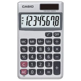 Casio SL-300SV, 8 Digit Pocket Calculator, Silver