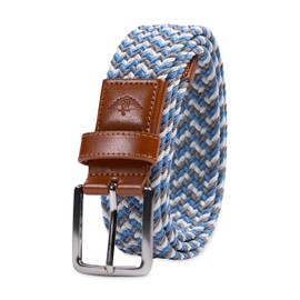 Dockers Men's Casual Everyday Braided Fabric Fully Adjustable Web Belt, Egret/Wheat/Grey, X-Large (42-44)