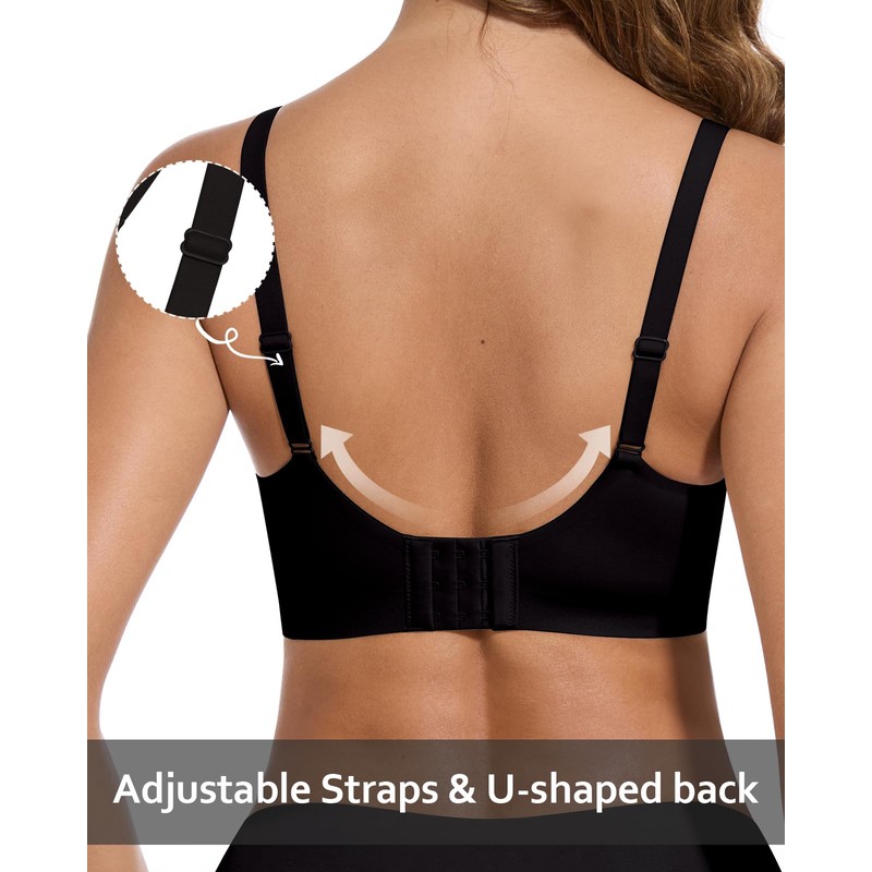 WOWENY Seamless Bra without Underwire Padded Push Up Curve Non-Wired