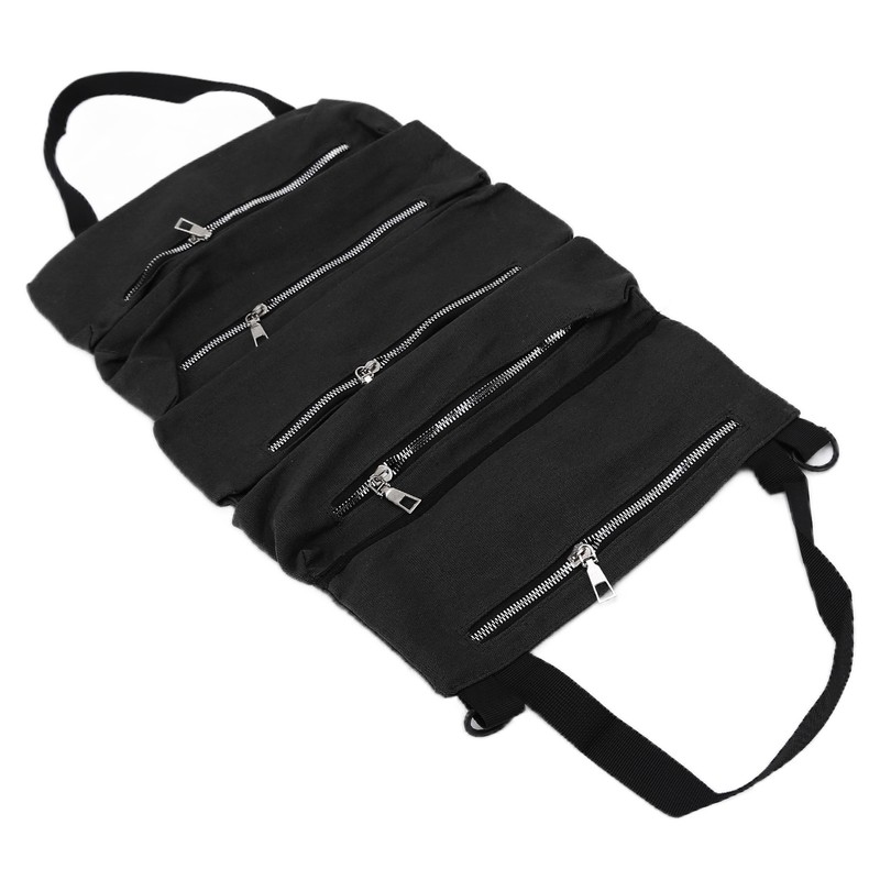 Tool Storage Bag Canvas Foldable Zipper Design Lightweight and Durable