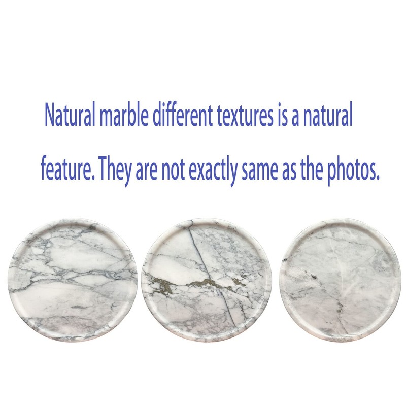 Natural Marble Tray, Round Marble Decorative Tray for Counter, Jewelry,