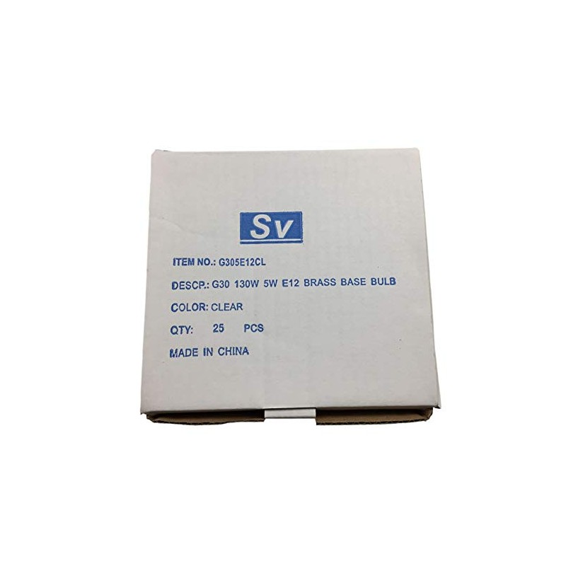 Sival - G30 Replacement Globe Light Bulb, Clear, Candelabra Base